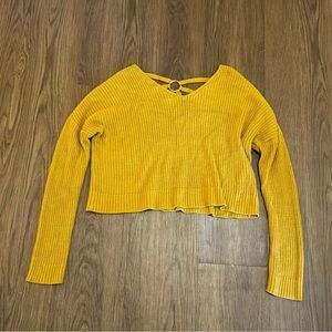 Mustard, yellow crop sweater